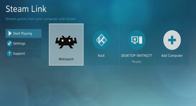 Το RetroArch είναι εγκατεστημένο στο Steam Link