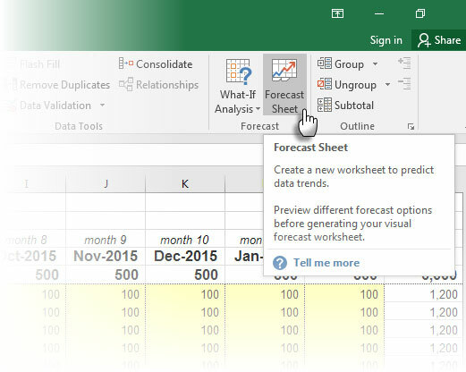 Πρόβλεψη με το Excel 2016