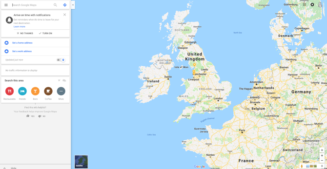Στιγμιότυπο οθόνης των Χαρτών Google