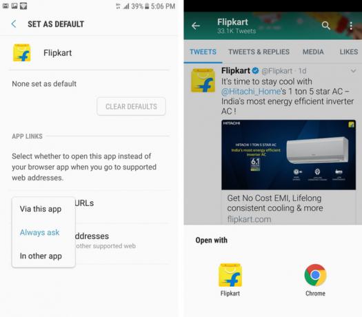 προεπιλεγμένος σύνδεσμος εφαρμογής android flipkart