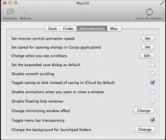 MacUtil: Εύκολη προσαρμογή των λειτουργιών Mac OS X από ένα απλό μενού [Mac OS X] mui