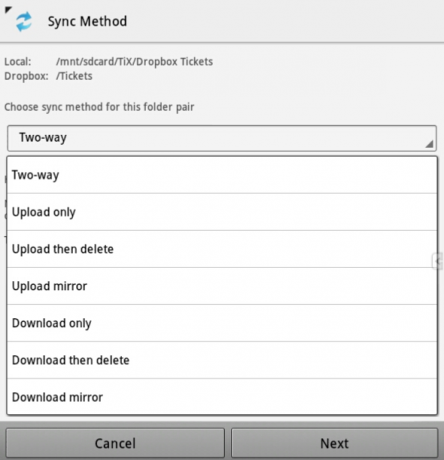 εφαρμογή dropbox Android