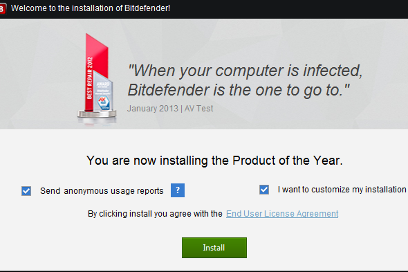 εγκατάσταση bitdefender