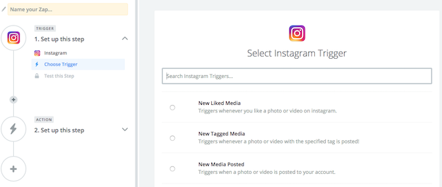 Download Instagram Likes Επιλέξτε Trigger Βήμα 1