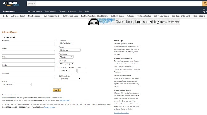 amazon προηγμένη αναζήτηση