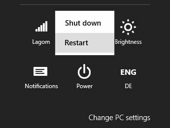Επανεκκίνηση των Windows 8 σε ανάκτηση