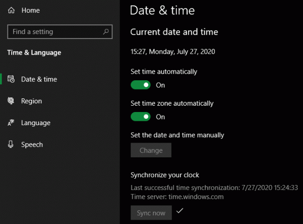 Αυτόματο ρολόι των Windows 10