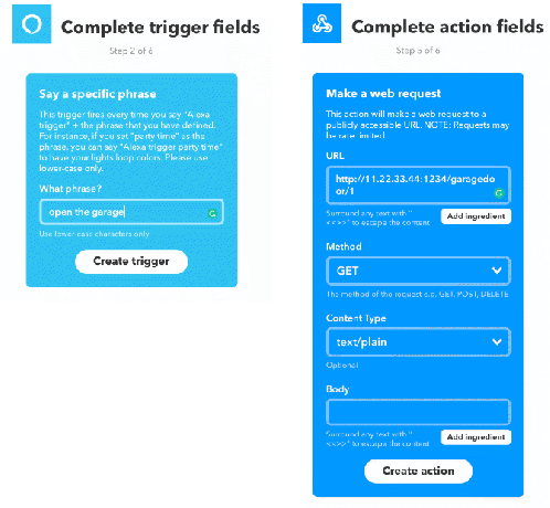 IFTTT Alexa και webhook applet