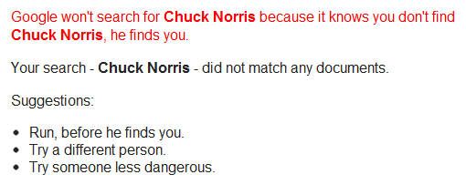 αναζήτηση google πού είναι το chuck norris