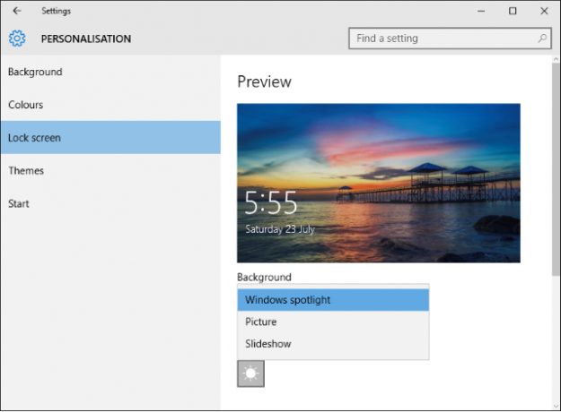 Φόντο οθόνης κλειδώματος των windows 10