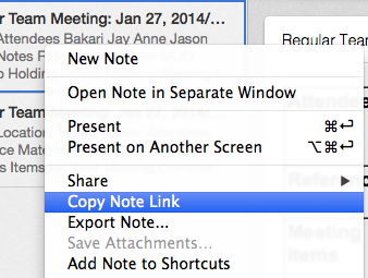 Evernote notelink