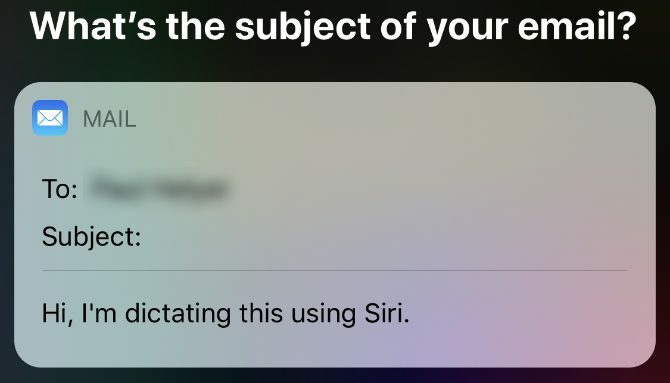 Υπαγόρευση email χρησιμοποιώντας το Siri