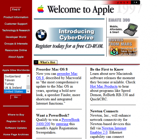 Screenshot της Apple το 1997