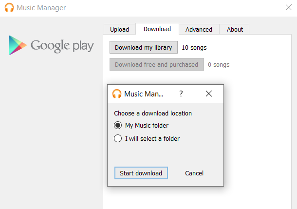 google download manager σελίδα μουσικής