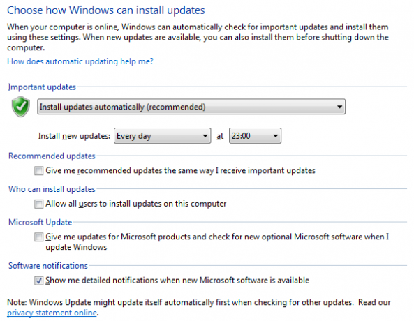 Ρυθμίσεις Windows Update