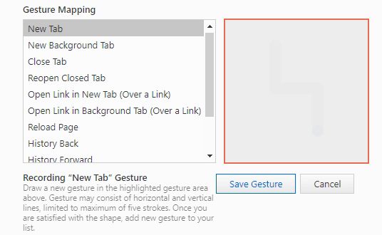 Vivaldi Συμβουλές Browser - δημιουργήστε κινήσεις του ποντικιού