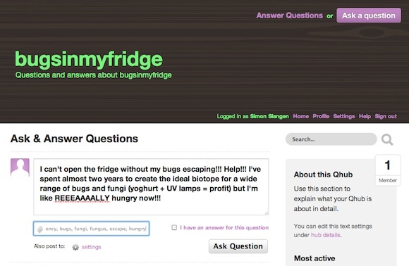 Δημιουργήστε το δικό σας ιδιόκτητο Q & A site με Qhub bugsinmyfridge