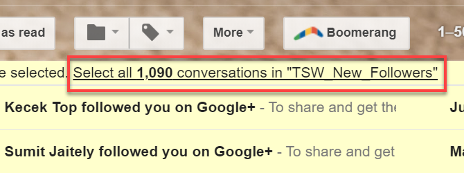 Επιλέξτε συζητήσεις στο Gmail