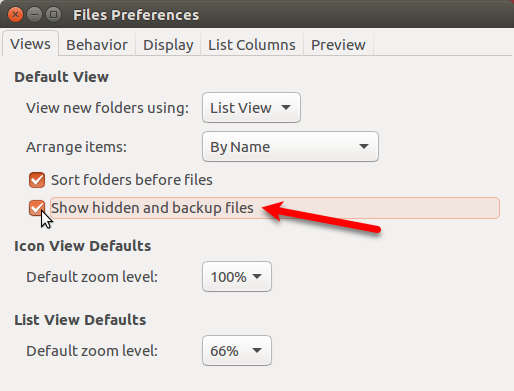 Εμφάνιση κρυφών και αντιγράφων αρχείων στο Nautilus στο Ubuntu