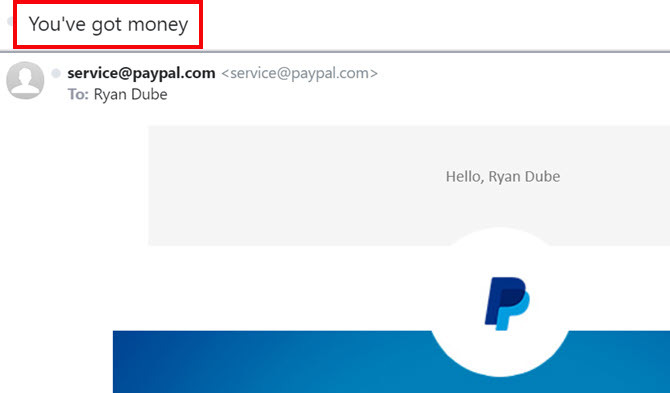 paypal email notification