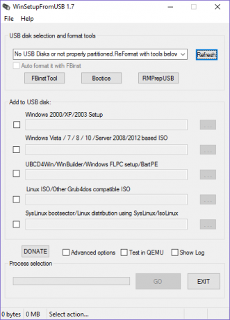 Πώς να δημιουργήσετε ένα Bootable Multiboot USB για Windows και Linux WinSetupFromUSB USB Creation Panel