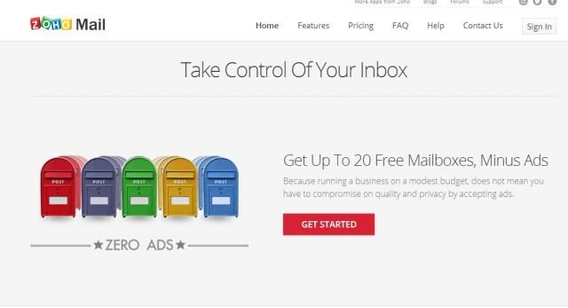 zoho-mail-sign-up-σελίδα