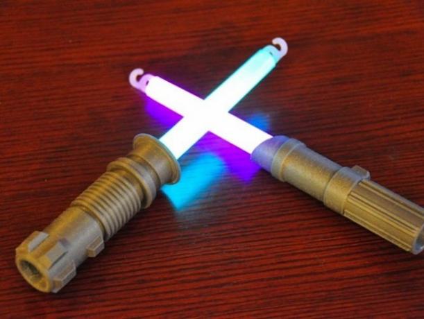 3d εκτύπωση αστέρια πόλεμοι στηρίγματα glowstick lightsaber