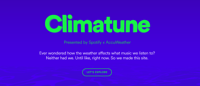 Spotify Now Εμφανίζει τη μουσική Σύμφωνα με το Weather climatune, προσθέστε τη λίστα αναπαραγωγής μουσικής
