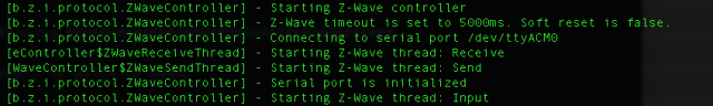 zwave ξεκινά στο openhab log