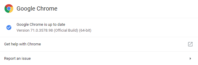 Πληροφορίες έκδοσης Google Chrome