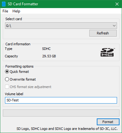 Windows Card Formatter Windows