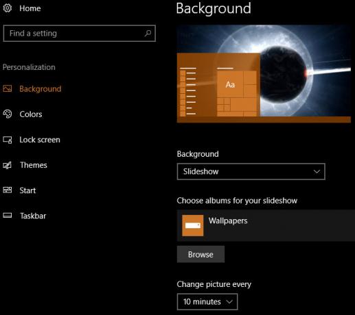Πώς να ορίσετε μια παρουσίαση ως ταπετσαρία σας στα Windows Windows 10 Slideshow ταπετσαρία