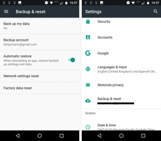 επαναφορά εργοστασίου Android