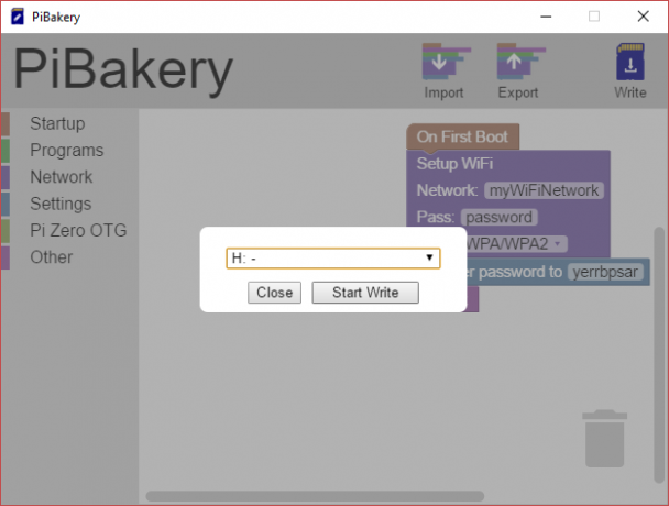 MakeUseOf Linux PiBakery Γράψτε στην κάρτα SD