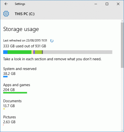 αποθήκευση των Windows 10