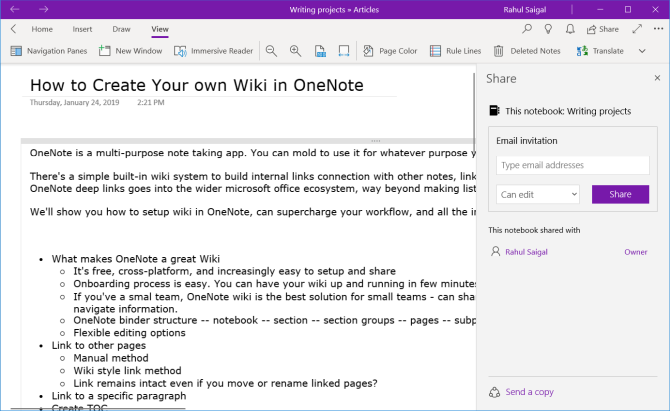 με το λογισμικό OneNote για Windows 10