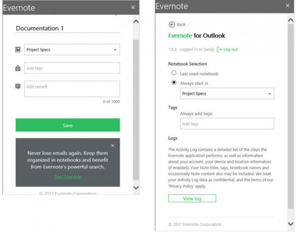 Το Evernote Outlook Add-In