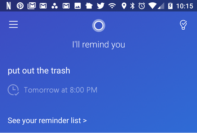 Cortana Προσθήκη υπενθύμισης