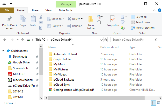 plcoud στο Windows Explorer