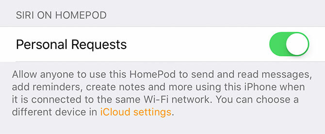 Προσωπικά αιτήματα HomePod