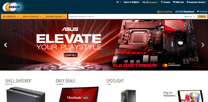Στιγμιότυπο οθόνης Newegg