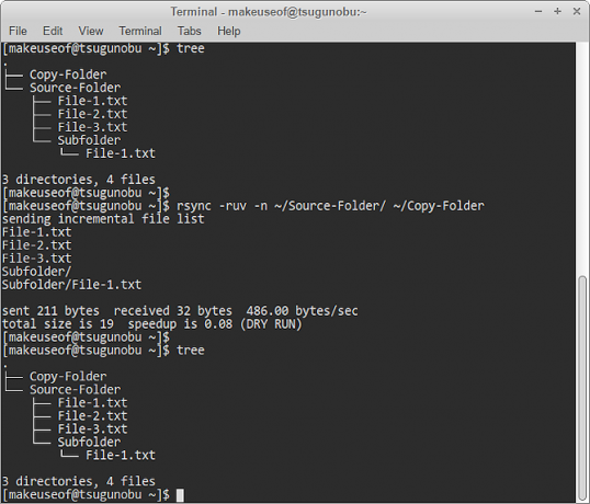 rsync ξηρή εκτέλεση