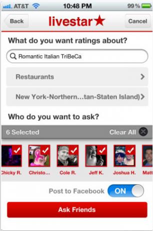 Livestar: Λάβετε προτάσεις για μέρη από τους φίλους σας [iOS]