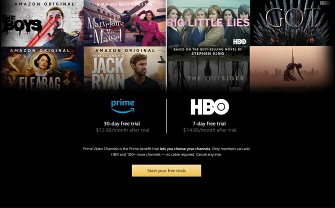 Δωρεάν δοκιμή Amazon Prime HBO