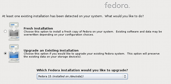 αναβάθμιση του fedora linux