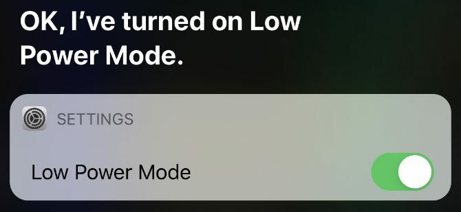 Το Siri ενεργοποιεί τη Λειτουργία χαμηλής ισχύος στις Ρυθμίσεις