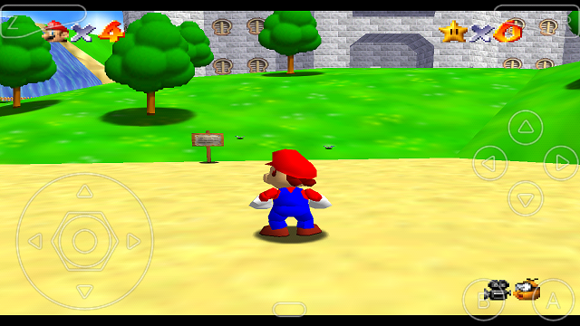 Mario 64 όπως παίζεται στο N64oid για Android