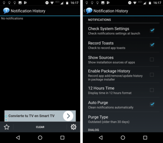 ιστορικό ειδοποιήσεων android
