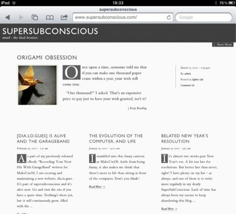 ipad φιλικό wordpress