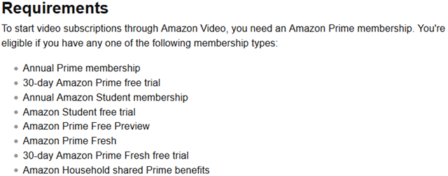Απαιτήσεις AmazonPrimeVideo